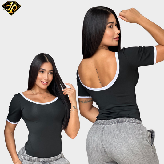 BODY MANGA CORTA COMBINADO